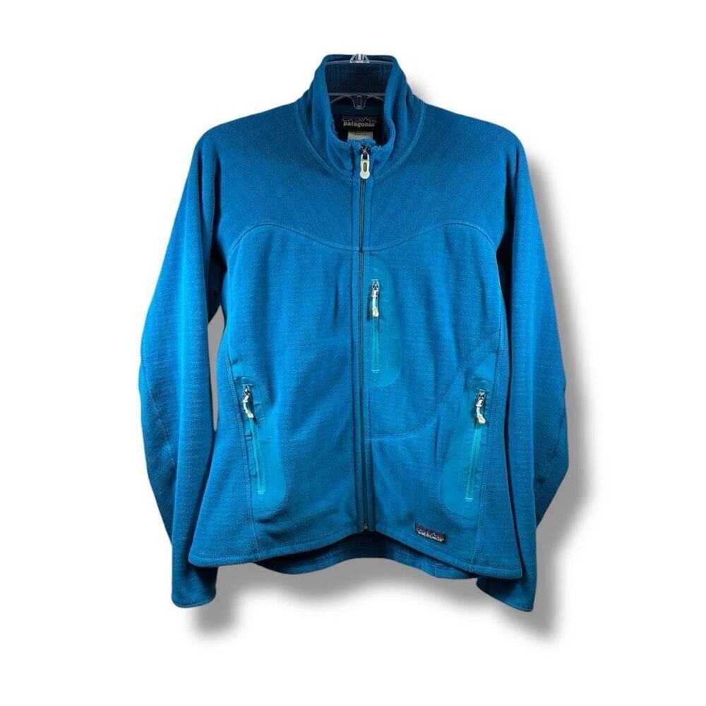 Patagonia  R3 Polartec Zip Up Technical Fleece Jacket in Turquoise Blue Size S